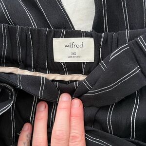 Wilfred Black Pants with White Pinstripes